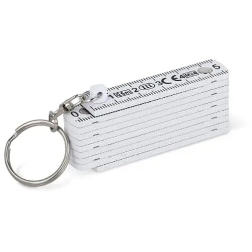 Gekalibreerde duimstok sleutelhanger 0,5m wit