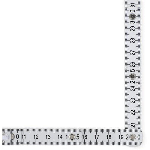 Gekalibreerde duimstok sleutelhanger 0,5m wit