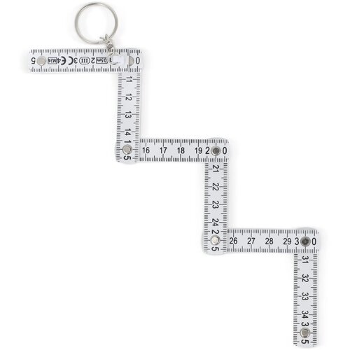Gekalibreerde duimstok sleutelhanger 0,5m wit