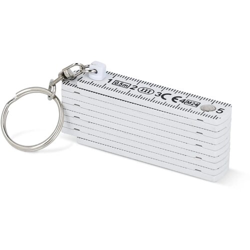 Gekalibreerde duimstok sleutelhanger 0,5m wit