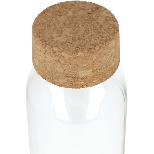 Gerecycled glazen fles met kurken dop 500ml transparant