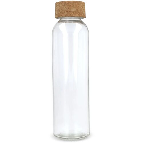 Gerecycled glazen fles met kurken dop 500ml transparant