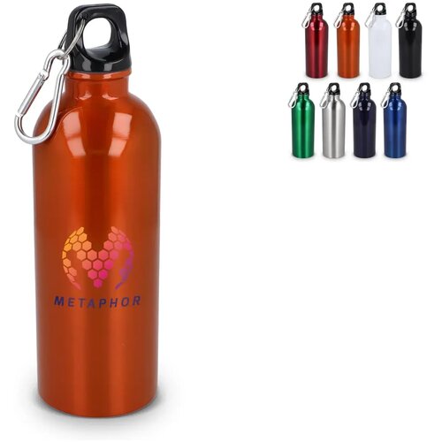 Gerecycled RVS Enkelwandige fles met Karabijnhaak 500ml