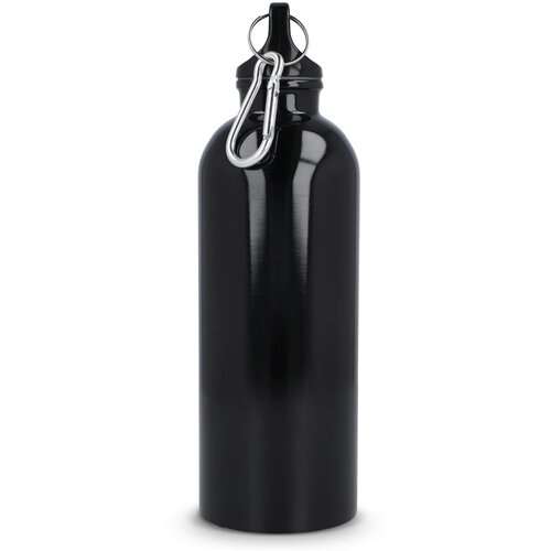 Gerecycled RVS Enkelwandige fles met Karabijnhaak 500ml zwart