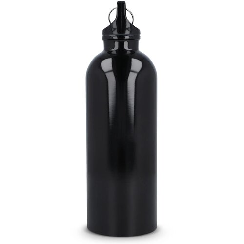 Gerecycled RVS Enkelwandige fles met Karabijnhaak 500ml zwart