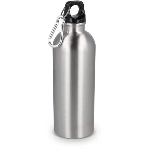 Gerecycled RVS Enkelwandige fles met Karabijnhaak 500ml zilver
