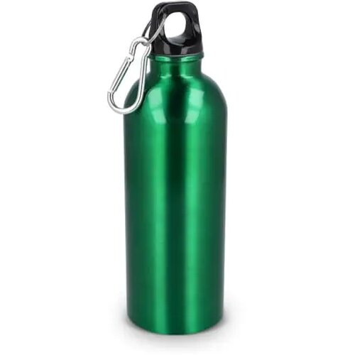 Gerecycled RVS Enkelwandige fles met Karabijnhaak 500ml lichtgroen