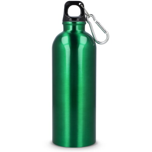 Gerecycled RVS Enkelwandige fles met Karabijnhaak 500ml lichtgroen