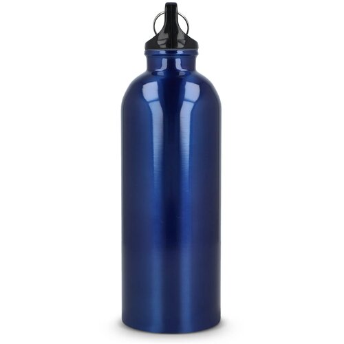 Gerecycled RVS Enkelwandige fles met Karabijnhaak 500ml blauw