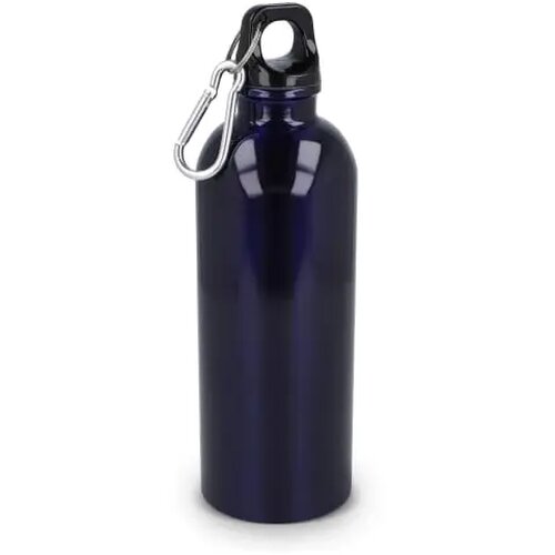 Gerecycled RVS Enkelwandige fles met Karabijnhaak 500ml donkerblauw
