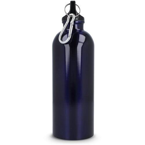 Gerecycled RVS Enkelwandige fles met Karabijnhaak 500ml donkerblauw