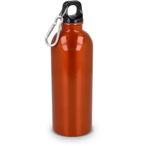 Gerecycled RVS Enkelwandige fles met Karabijnhaak 500ml oranje