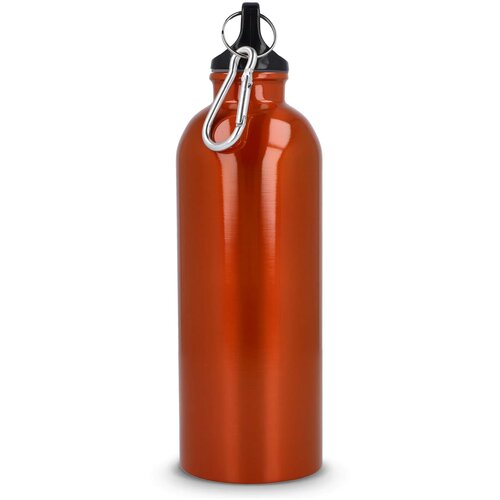 Gerecycled RVS Enkelwandige fles met Karabijnhaak 500ml oranje