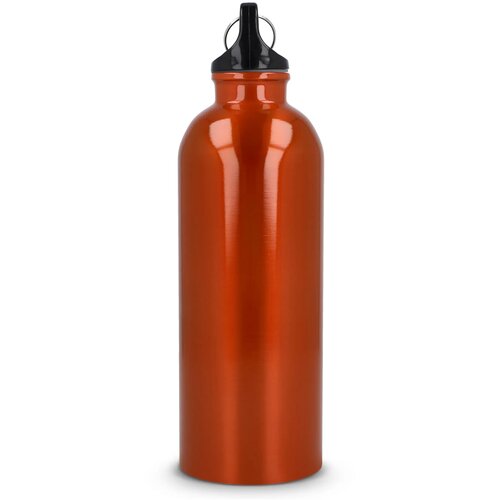 Gerecycled RVS Enkelwandige fles met Karabijnhaak 500ml oranje