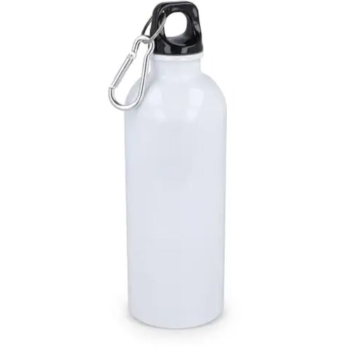 Gerecycled RVS Enkelwandige fles met Karabijnhaak 500ml wit