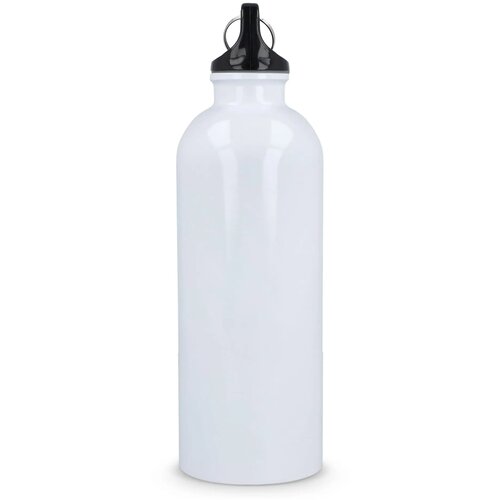 Gerecycled RVS Enkelwandige fles met Karabijnhaak 500ml wit
