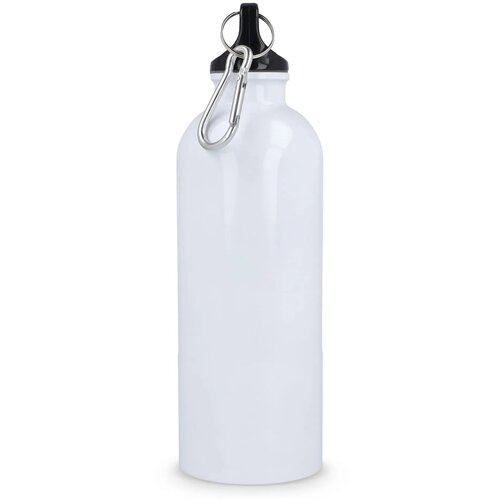 Gerecycled RVS Enkelwandige fles met Karabijnhaak 500ml wit