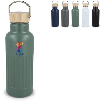 Gerecycled RVS Thermo fles 500ml donkerblauw 500 ml