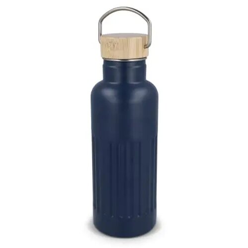 Gerecycled RVS Thermo fles 500ml donkerblauw 500 ml