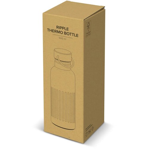 Gerecycled RVS Thermo fles 500ml donkerblauw 500 ml