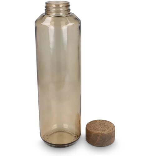 InSideOut Gerecyclede glazen Waterfles ReuuZ met houten dop 650 ml transparant / bruin