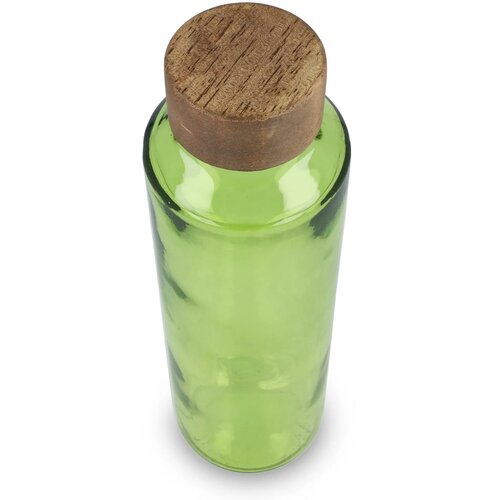 InSideOut Gerecyclede glazen Waterfles ReuuZ met houten dop 650 ml transparant / lichtgroen