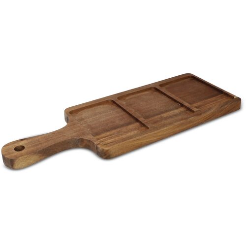 InSideOut houten serveerplank met 3 keramische schaaltjes ecru