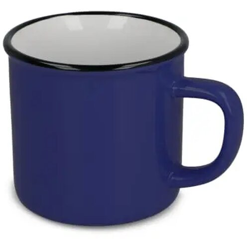 Keramische mok in emaille stijl 280ml blauw