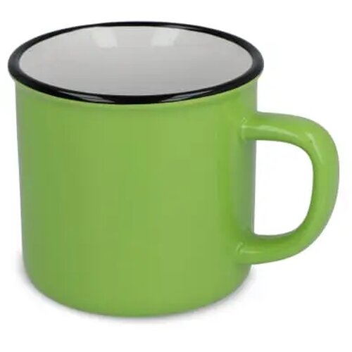 Keramische mok in emaille stijl 280ml lichtgroen