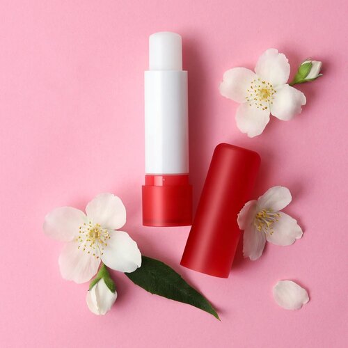 Klassieke lippenbalsemstick gerecycled materiaal ecru / rood