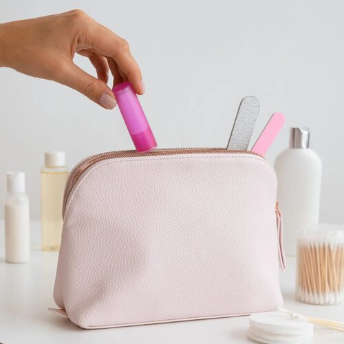 Klassieke lippenbalsemstick gerecycled materiaal ecru / roze