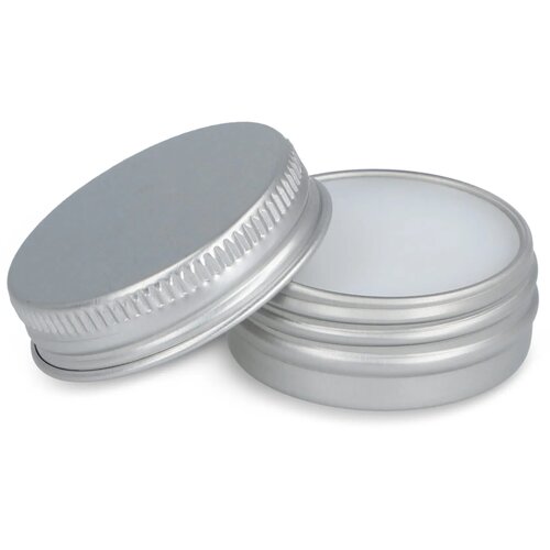 Lipbalm rond gerecycled aluminium blikje zilver
