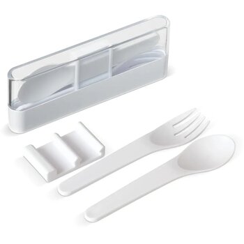 Lunchbestek in opbergbox wit