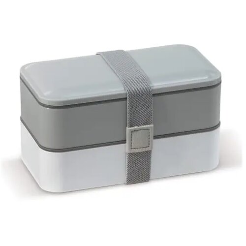 Lunchbox Bento met bestek 1250ml grijs / wit