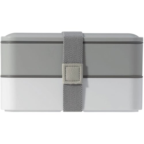 Lunchbox Bento met bestek 1250ml grijs / wit