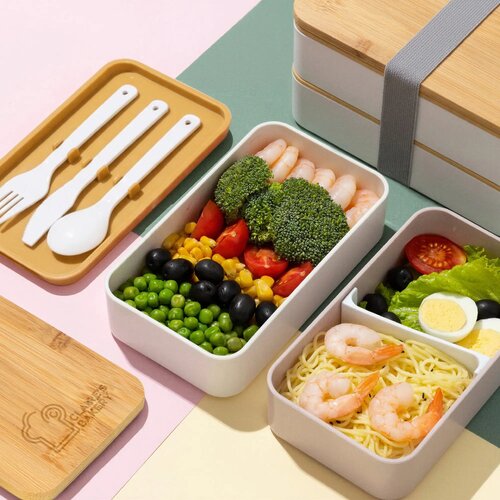Lunchbox Bento R-PP &amp; Bamboe wit