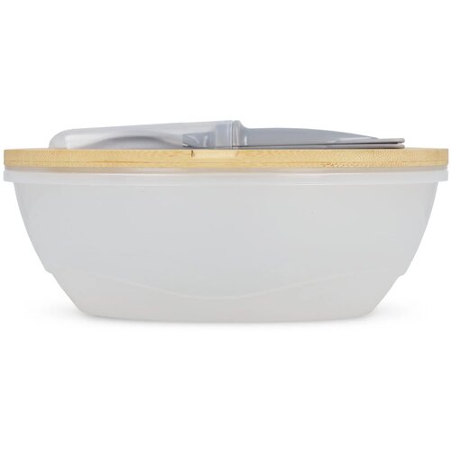Lunchbox R-PP &amp; bamboe met bestek - 1L grijs