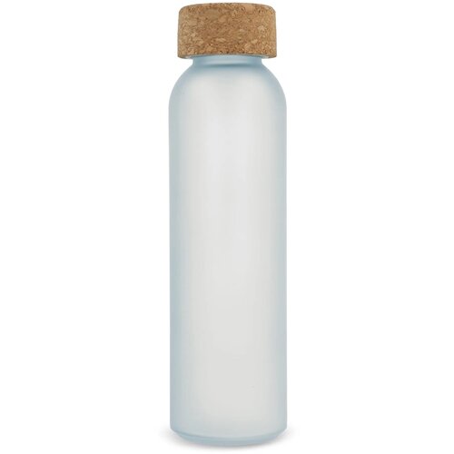 Matglazen gerecycled fles met kurken dop 500ml ecru / wit