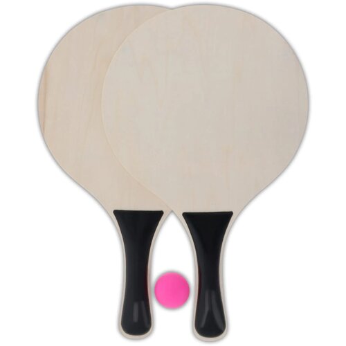MDF strand tennis set met gezelsschapsspellen zwart