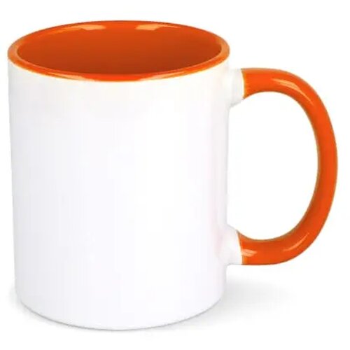 Mok subli Oslo gekleurde binnenkant &amp; handvat 300ml wit / oranje