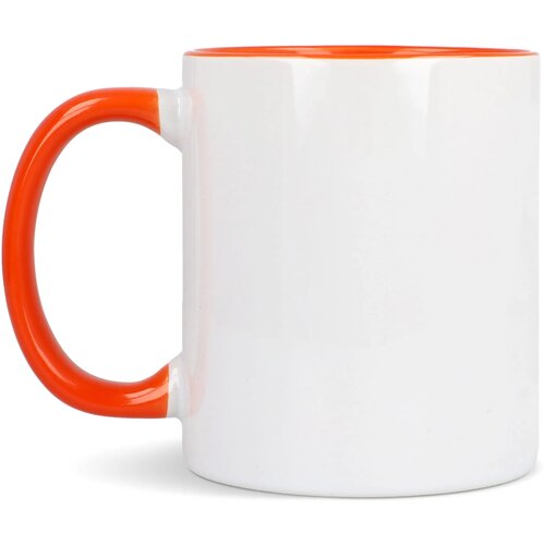 Mok subli Oslo gekleurde binnenkant &amp; handvat 300ml wit / oranje