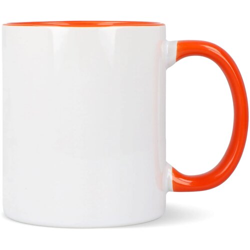 Mok subli Oslo gekleurde binnenkant &amp; handvat 300ml wit / oranje