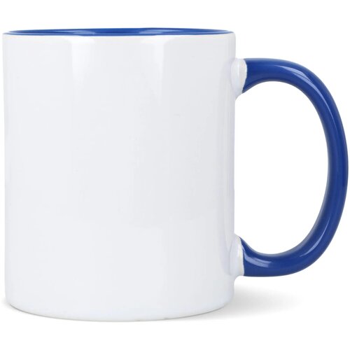 Mok subli Oslo gekleurde binnenkant &amp; handvat 300ml wit / blauw