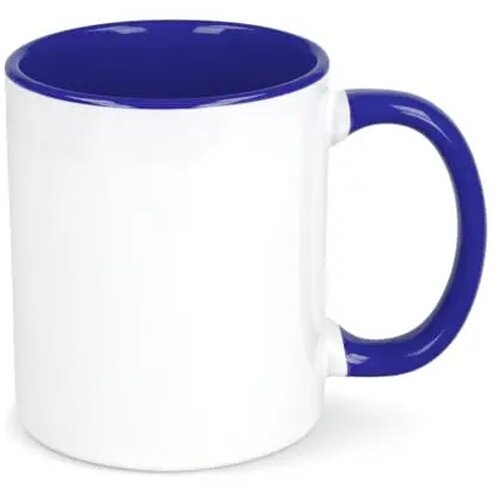 Mok subli Oslo gekleurde binnenkant &amp; handvat 300ml wit / donkerblauw