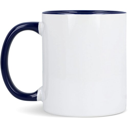 Mok subli Oslo gekleurde binnenkant &amp; handvat 300ml wit / donkerblauw