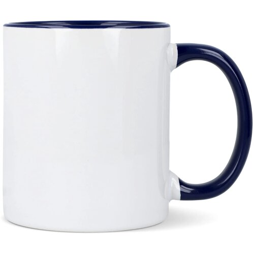 Mok subli Oslo gekleurde binnenkant &amp; handvat 300ml wit / donkerblauw
