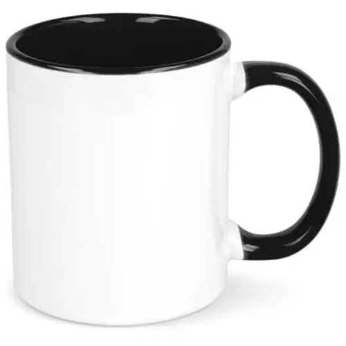 Mok subli Oslo gekleurde binnenkant &amp; handvat 300ml wit / zwart