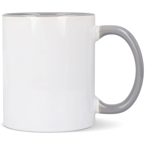 Mok subli Oslo gekleurde binnenkant &amp; handvat 300ml wit / grijs