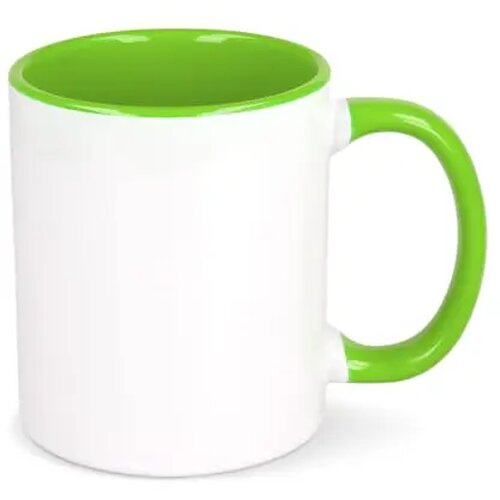 Mok subli Oslo gekleurde binnenkant &amp; handvat 300ml wit / lichtgroen