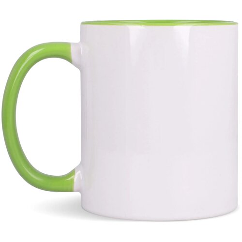 Mok subli Oslo gekleurde binnenkant &amp; handvat 300ml wit / lichtgroen